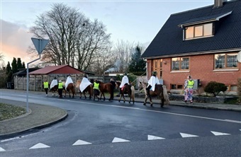 Hyggeligt luciaoptog til hest