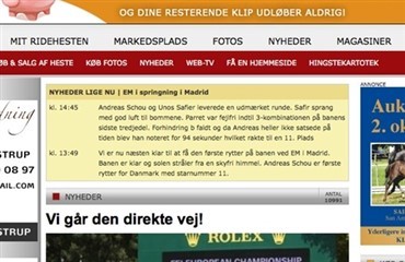 Ridehesten.com - nu med LIVE opdateringer fra EM