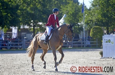 Sarah rider de unge heste i Arezzo