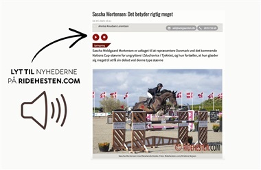 Lyt til nyhedsartiklerne p&aring; ridehesten.com