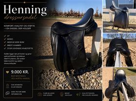 Lækker Hennig Mono dressursadel – 17” – super velholdt!